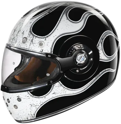 Produktbild von SMK RETRO INFERNO Integralhelm schwarz-weiss XS XS in schwarz/weiß