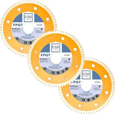 Produktbild von 3x Diamanttrennscheibe FPG7 Fliese Premium - Ø 115 mm