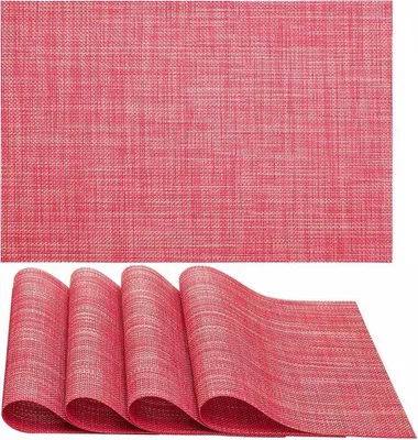 Produktbild von Famanu Platzdeckchen abwaschbar, rutschfest, hitzebeständig - Rot 30 x 45 cm
