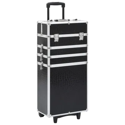 Obrázek produktu pro vidaXL Kosmetické pouzdro Aluminium Black s reliéfem krokodýla