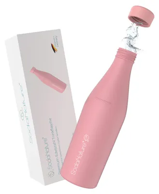 Produktbild von SodaNature® Premium 700ml Edelstahl Flasche für SodaStream Crystal | Zum Sprudeln geeignet, spülmaschinenfest & auslaufsicher | Zubehör für unterwegs inkl. edler Geschenkverpackung (Rosa)