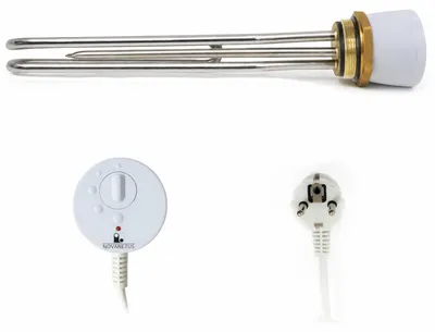 Immagine prodotto di Resistenza riscaldante da 3 kW, attacco 6/4", per serbatoio in acciaio inossidabile, con termostato e controllo della temperatura
