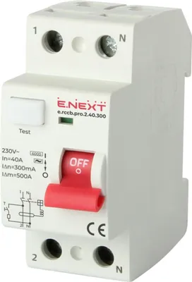 Productafbeelding van E.NEXT p003014 PRO 2P 40A 300mA 6kA Aardlekschakelaar, type AC