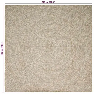 Immagine prodotto di Tappeti a zona vidaXL Naturale e bianco 240 x 240 cm Juta