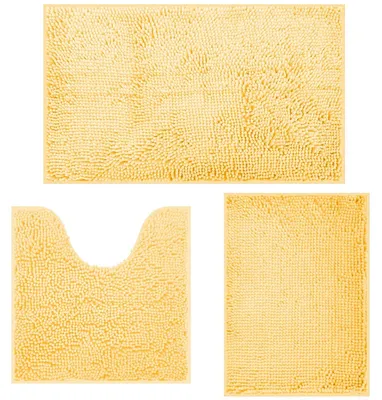 Productafbeelding van Set van 3 Chenille Badmatten Antislip