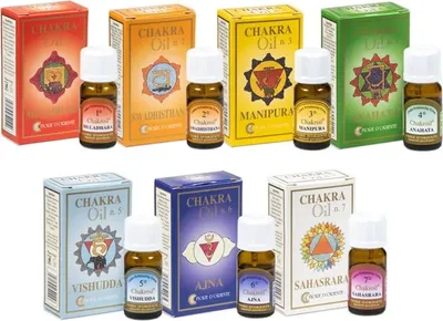 Produktbild von Set mit 7 ätherischen Chakra-Ölen – 10 ml