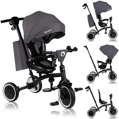 Produktbild von Tris Plus Multifunktionales Laufrad Dreirad von 9 Monaten bis 5 Jahren bis zu 25 kg, Kinderwagen, Große PolyurethanRäder Drehbarer Sitz 360 ° Verstellbare Rückenlehne Montage ohne Werkzeug