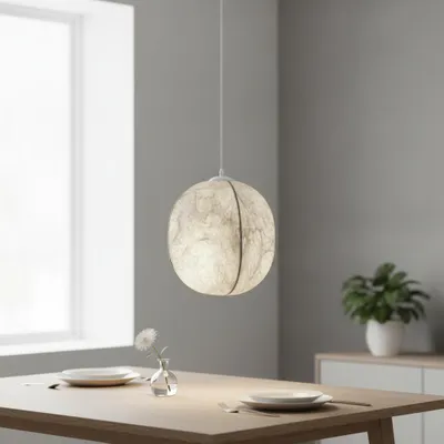 Productafbeelding van Witte hanglamp Pierida Ø 42cm, AI-gegenereerde afbeelding