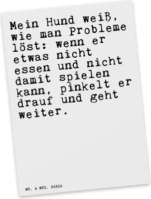 Produktbild von Mr. & Mrs. Panda Postkarte Mein Hund weiß, wie... - Weiß - Geschenk, Postkarten, witzig, Herrchen, Sprüche, Ansichtskarten, Spruch Weisheiten Zitate Lustig Weisheit Worte