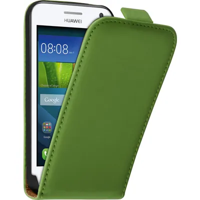 Produktbild von PhoneNatic Kunst-Lederhülle kompatibel mit Huawei Y360 - Flip-Case grün Cover