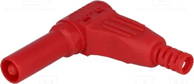 Obrázek produktu pro 2x konektor pro vodiče, banánový konektor 4 mm, 32 A, červený, 4 mm, izolovaný, délka 40 mm