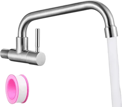 Produktbild von Wandwasserhahn Edelstahl, 180° drehbar, für Küche und Bad, 1 Stück