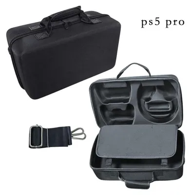 Produktbild von Für PS5 Pro Konsole Doppel-Layer Tragetasche mit Kopfhörerfach Schwarz