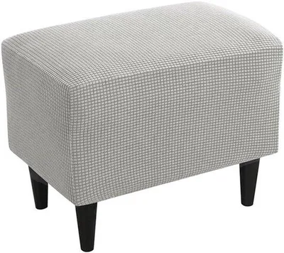 Image de Housse élastique extensible pour repose-pieds, gris jacquard