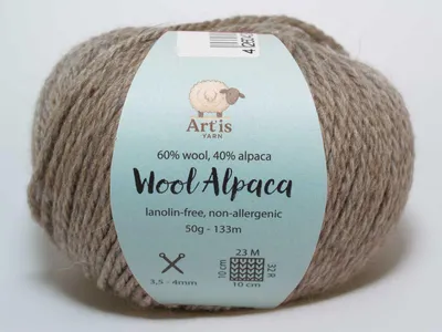 Obrázok produktu pre Wool Alpaca Art'is Yarn 60 % vlna, 40 % alpaková vlna, bez lanolínu a antialergická (50 g/133 m) (517 béžová)