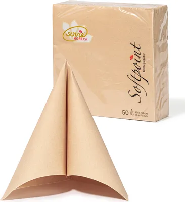 Produktbild von Sovie HORECA Serviette in Sand aus Softpoint 40 x 40 cm, 2-lagig, 50 Stück