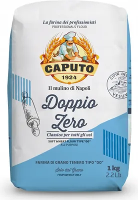 A bag of Caputo 'Doppio Zero' flour.