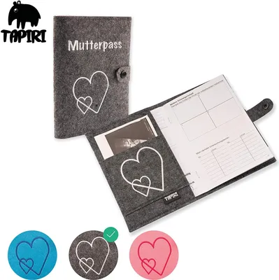 Produktbild von Mutterpasshülle mit Verschluss für deutschen Mutterpass, mit Tasche für Ultraschallbilder/Impfpass