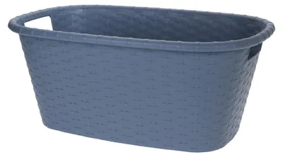 Produktbild von Waschekorb - grau blau - Kunststoff - 60 x 40 x 25 cm - 35L