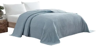 Chenille Tagesdecke, Baumwolle, Blau, Full