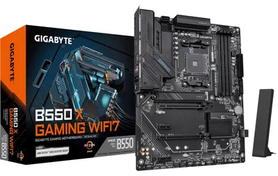 Produktbild von GIGABYTE B550 X GAMING WIFI7 Mainboard, AMD, Sockel AM4, AMD Ryzen 5000 Series, AMD Ryzen 4000 Series, AMD Ryzen 3000 Series, Sockel AM4, DDR4-SDRAM, 128 GB