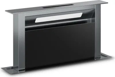 Produktbild von Klarstein Verosteel Dunstabzugshaube 60 cm - A++ Downdraft, 881,6 m³/h Boost, Touch-Bedienung, LED, Aluminium & Glas, Spülmaschinenfester Filter, Abzugshaube für Küche