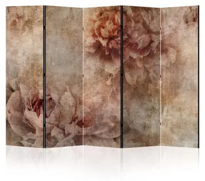 Zdjęcie produktu dla LUMASOUL Parawan dwustronny, parawan dzielący pomieszczenie, motyw kwiatowy, 225 x 172 cm