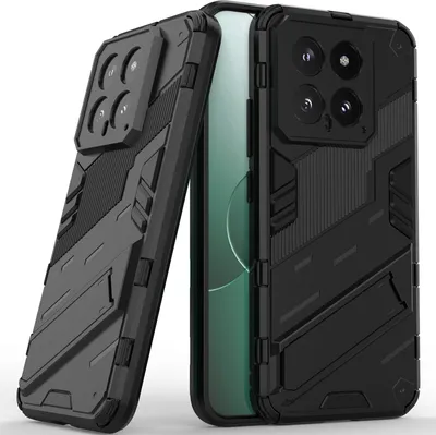 Produktbild von Armor Hülle für Xiaomi 14, Hybrid PC TPU Bumper Stoßfestes Schutzhülle mit Standfunktion Schwarz