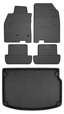Produktbild von Gummimatten + Kofferraumwanne für Renault Megane III 2008-2015 (Schrägheck, 5-Türer) – Schwarz, passgenau – Wielganizator SolidPRO