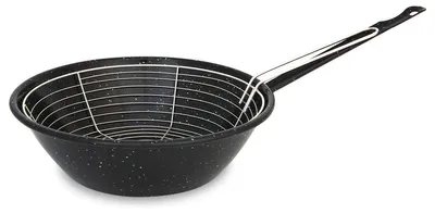 Productafbeelding van Friteuse met Mandje - Koekenpan - Geëmailleerd Anti-Aanbakstaal - Inhoud 1.7 Liter