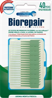 Produktbild von BioRepair Zahnstocher für die Zahnzwischenräume aus Gummi, 40 Stück.