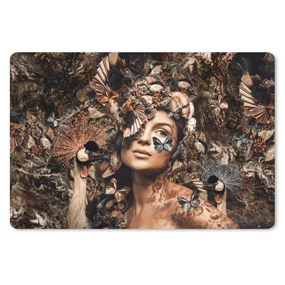 Produktbild von MuchoWow® Mauspad Mousepad Luxus - Frau - Tiere - Schmetterlinge - Vögel 27x18 cm - Mousepads - Maus Mat - Pad - Mausunterlage - Büroartikel - Desk Matten