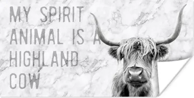 Produktbild von MuchoWow® Poster Zitat - Schottischer Highlander - Marmor 40x20 cm - Poster für die Wand - Poster Schlafzimmer