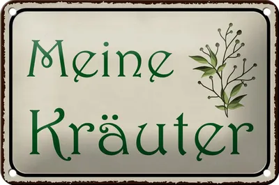 Produktbild von Blechschild Spruch 18x12cm meine Kräuter