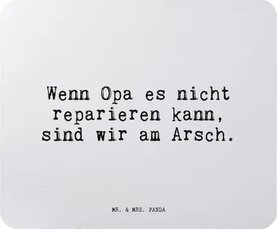 Produktbild von Mr. & Mrs. Panda Mouse Pad Wenn Opa es nicht... - Aquarellblau - Geschenk, Mauspad, pc mousepad, Spruch Sprüche Weisheiten Zitate Lustig Weisheit Worte, Papa, mausteppich