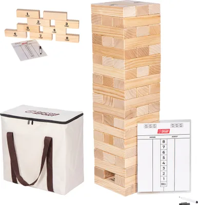 Produktbild von Doctor Sport Blockstapelspiel - 2-4 Personen - bis 140 cm hoch - mit Anzeigetafel und in einer schönen Tragetasche