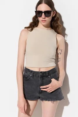 Produktbild von Kurzärmelige Crop-Bluse, Beige, L