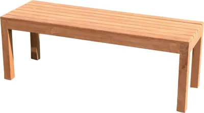 Produktbild von Teakholz Wartebank 120cm Gartenbank aus Teak Parkbank Sitzbank Holzbank Bank