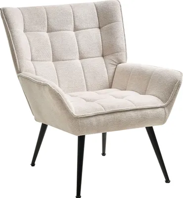 Produktbild von BELIANI Sessel Hellbeige Stoff mit Metallbeinen Armlehnen Gepolstert Wasserabweisend Modern Wohnzimmer Polstersessel
