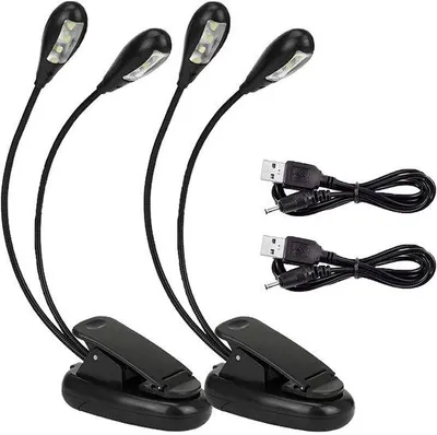 Produktbild von LED-Lampen 2-pack 8 LEDs USB-kabel 2 Einstellmöglichkeiten für Pianoständer, Büroständer, Musikstander