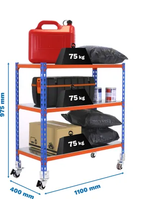 Produktbild von SIMONCLICK MOBILE SUPERPLUS 3/400 900 AZ/NAR/G Metallregal