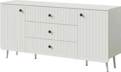 Obrázek produktu pro Komoda se zásuvkami Chloe 2D3S 165 Bílá (černá nebo zlatá úchytka)