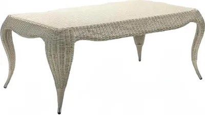 Produktbild von Couchtisch Terrasse Rechteckig Luxus Moderner Grau Rattan Design Kaffeetisch