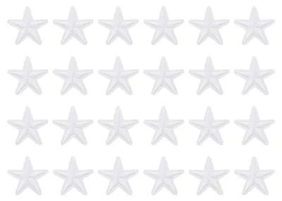 24 Stück weiße Stern-Patches, gebügelt, 3,8 cm, DIY-Reparaturflicken