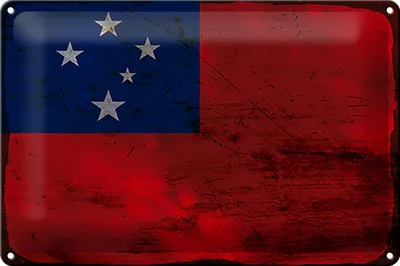 Produktbild von Blechschild Flagge Samoa 30x20cm Flag of Samoa Rost