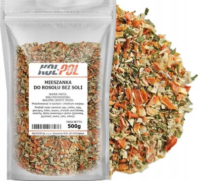 Zdjęcie produktu dla PRZYPRAWA DO ROSOŁU BEZ SOLI 500g Naturalna mieszanka warzywna Kol-Pol