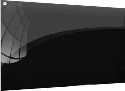 A black glass board with reflections on its surface.