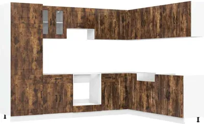 Produktbild von 14-tlg. Küchenschrank-Set Kalmar Räuchereiche Holzwerkstoff