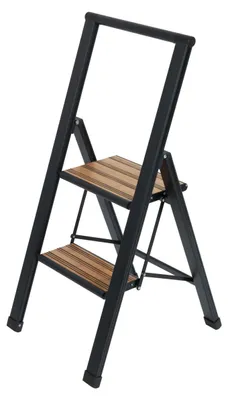Obrázek produktu pro WENKO 2 stupňový hliníkový designový skládací žebřík pro domácnost stojící XXL schůdky protiskluzové