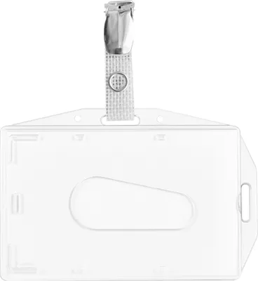 Produktbild von WEBBOMB Ausweishüllen transparent Kartenhalter horizontal und vertikal verwendbar Dual-Use Ausweis Halter aus Hartplastik + Befestigungsclip ( Hosenträger Clip ) Karten Schutzhülle mit Daumenausschub